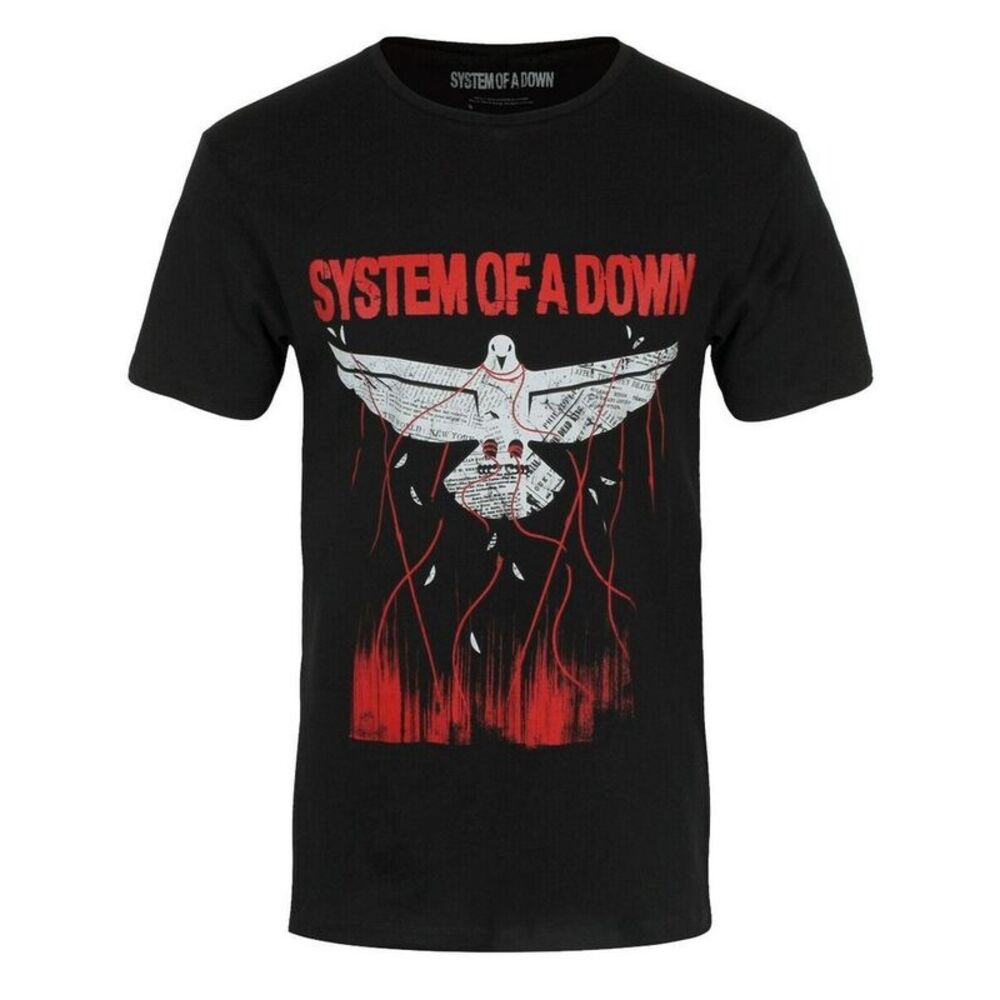 System Of A Down Unisex Adult Dove Overcome T-Shirt / Black